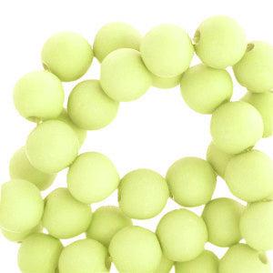 Acryl kralen matt Light yellow 4mm- ±100 stuks-Kralen-Kraaltjes van Renate