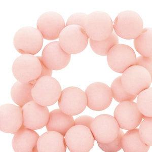 Acryl kralen matt Misty pink 4mm - ±100 stuks-Kralen-Kraaltjes van Renate