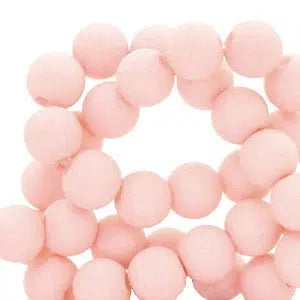 Acryl kralen matt Misty pink 8mm - ±50 stuks-Kralen-Kraaltjes van Renate