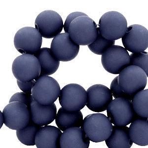 Acryl kralen matt Navy blue 6mm - 50 stuks-Kralen-Kraaltjes van Renate