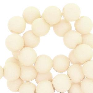 Acryl kralen matt Papyrus white beige 6mm - 50 stuks-Kralen-Kraaltjes van Renate