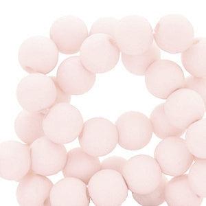 Acryl kralen matt Touch of pink 8mm - 50 stuks-Kralen-Kraaltjes van Renate