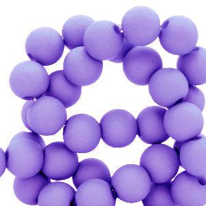 Acryl kralen matt Ultra violet purple 8mm - 50 stuks-Kralen-Kraaltjes van Renate