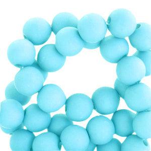 Acryl kralen matt Vivid sky blue 6mm - ±50 stuks-Kralen-Kraaltjes van Renate