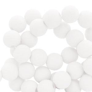 Acryl kralen matt White 8mm - 50 stuks-Kralen-Kraaltjes van Renate