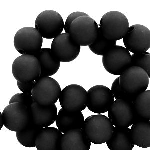 Acryl kralen matt black 4mm - 100 stuks-Kralen-Kraaltjes van Renate