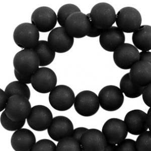 Acryl kralen matt black 6mm - 50 stuks-Kralen-Kraaltjes van Renate