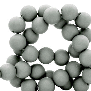 Acryl kralen matt light grey 4mm - 100 stuks-Kralen-Kraaltjes van Renate