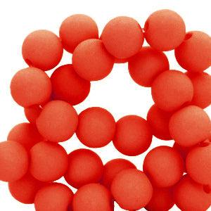 Acryl kralen matt red 4mm - ±100 stuks-Kralen-Kraaltjes van Renate