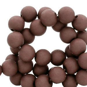 Acryl kralen matt Sepia brown 6mm - 50 stuks-Kralen-Kraaltjes van Renate