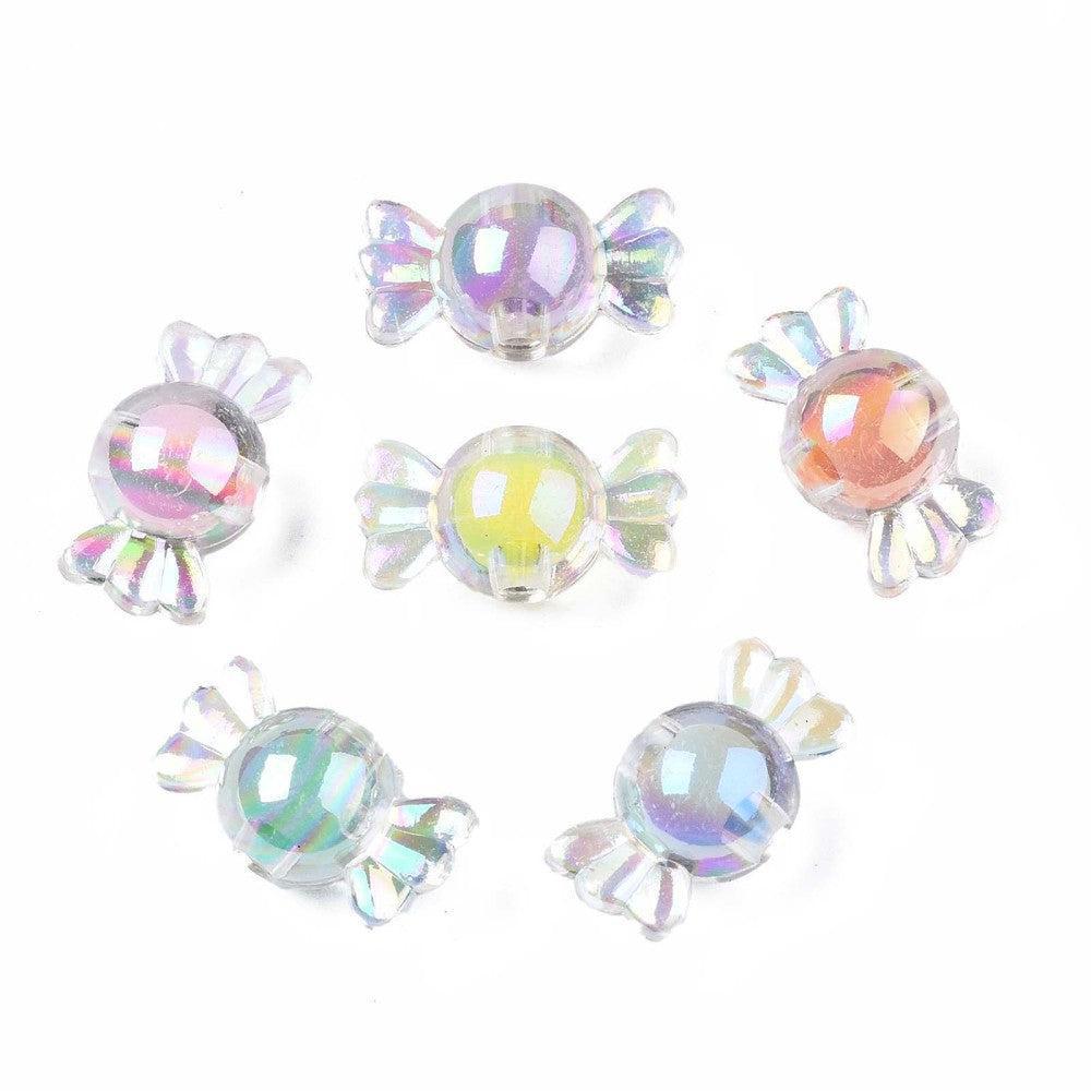 Acryl kralen mix candy clear gekleurd 9mm- 12 stuks-Kralen-Kraaltjes van Renate