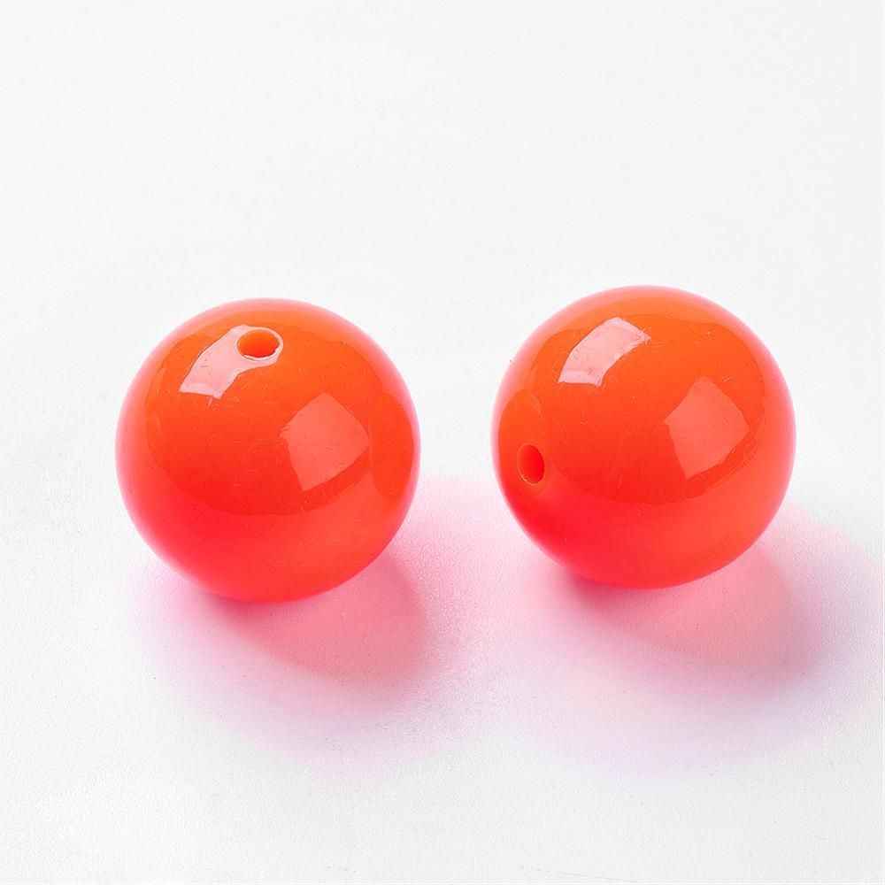 Acryl kralen oranje 20mm- per stuk-Kralen-Kraaltjes van Renate