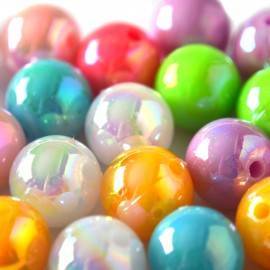 Acryl kralen rond AB gemixt 10mm (±30st)-Kraaltjes van Renate