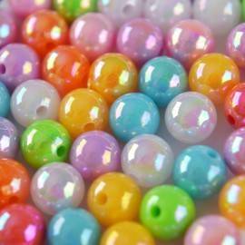 Acryl kralen rond AB mix 8mm - 50 stuks-Kraaltjes van Renate