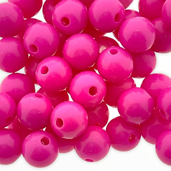 Acryl kralen rond Fuchia roze 10mm - 45 stuks-Kraaltjes van Renate