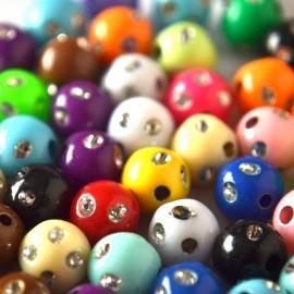 Acryl kralen rond bling mix 8mm (±50st)-Kraaltjes van Renate