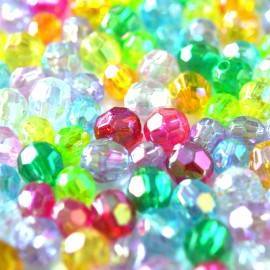 Acryl kralen rond facet AB 6mm - 125 stuks-Kraaltjes van Renate