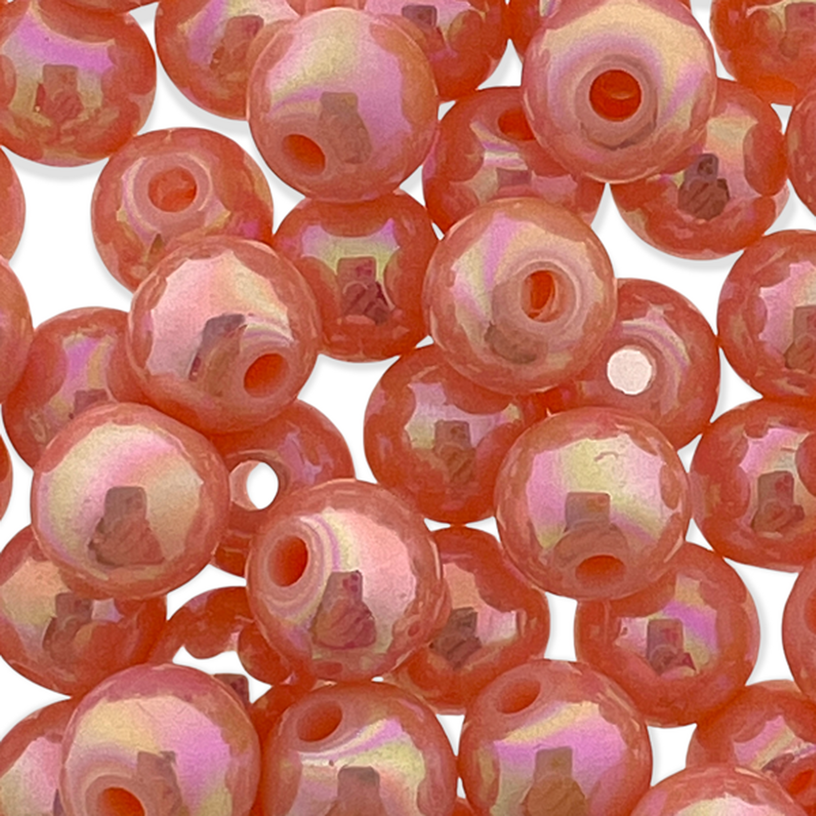 Acryl kralen rond lichtroze AB 8mm - 50 stuks-Kralen-Kraaltjes van Renate