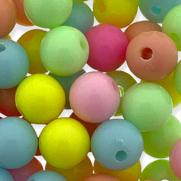 Acryl kralen rond pastel multicolor 8mm - 60 stuks-Kralen-Kraaltjes van Renate