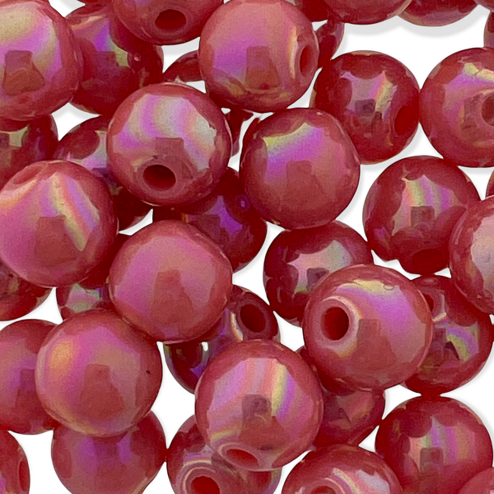 Acryl kralen rond roze AB 8mm - 50 stuks-Kralen-Kraaltjes van Renate