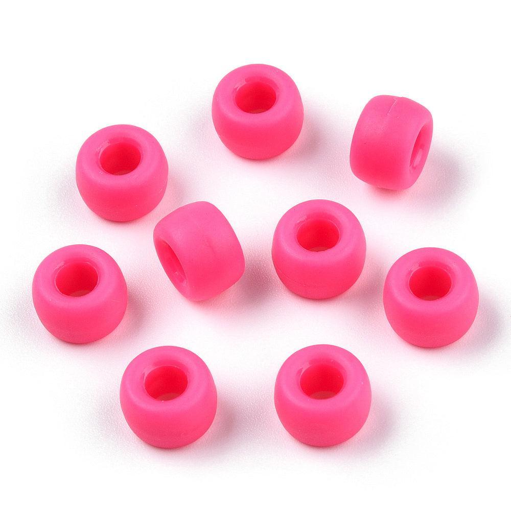 Acryl kralen rondellen Mat Roze 9mm - per 40 stuks-Kralen-Kraaltjes van Renate