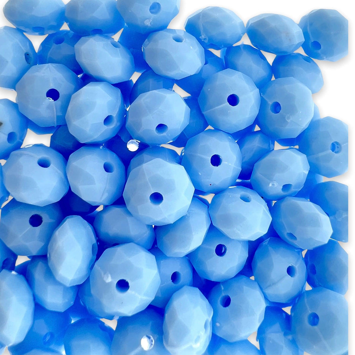 Acryl kralen rondellen licht blauw 8mm -80 stuks-Kralen-Kraaltjes van Renate
