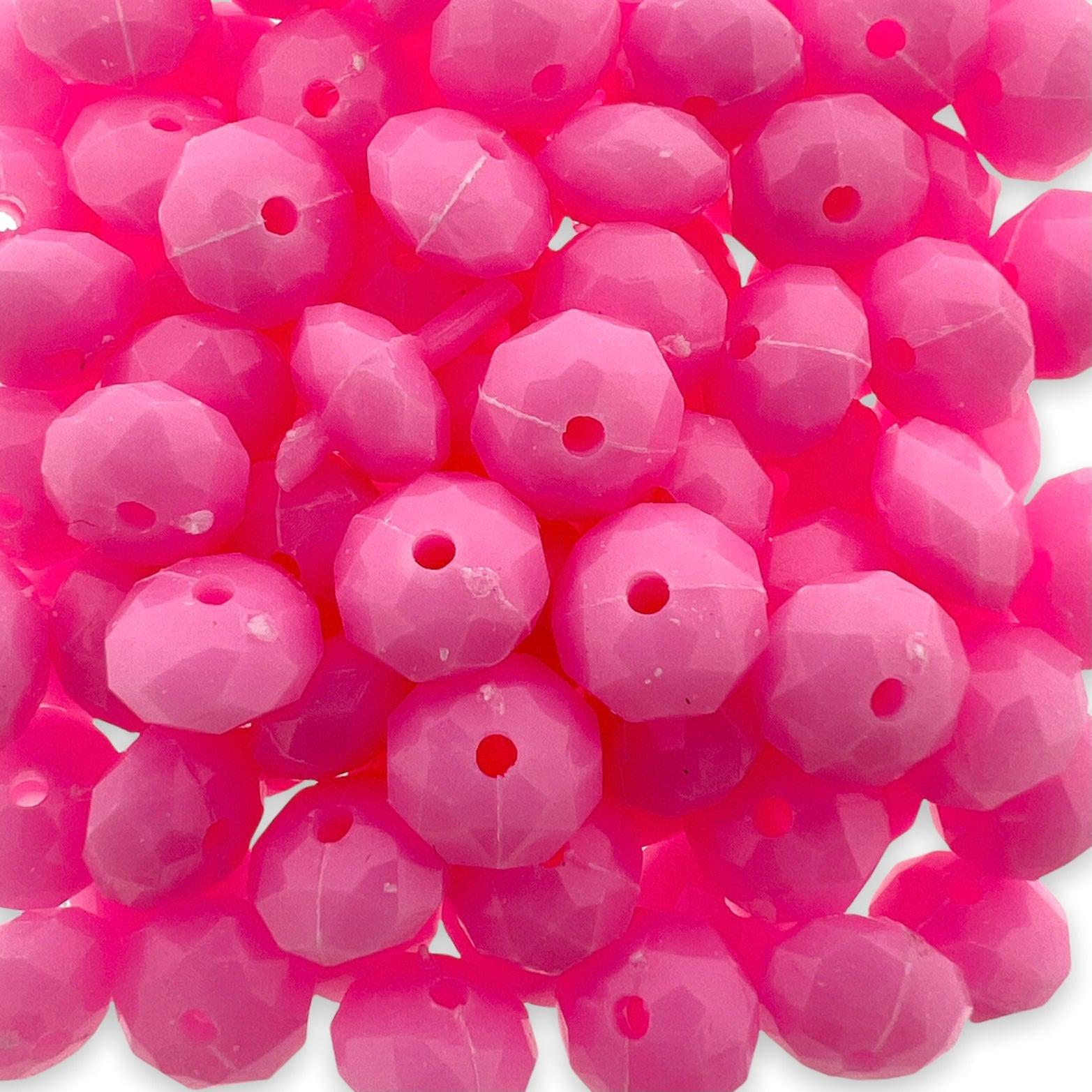 Acryl kralen rondellen roze 8mm -80 stuks-Kralen-Kraaltjes van Renate