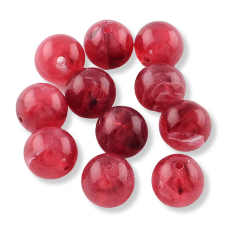 Acryl kralen rood 12mm - per stuk-Kralen-Kraaltjes van Renate
