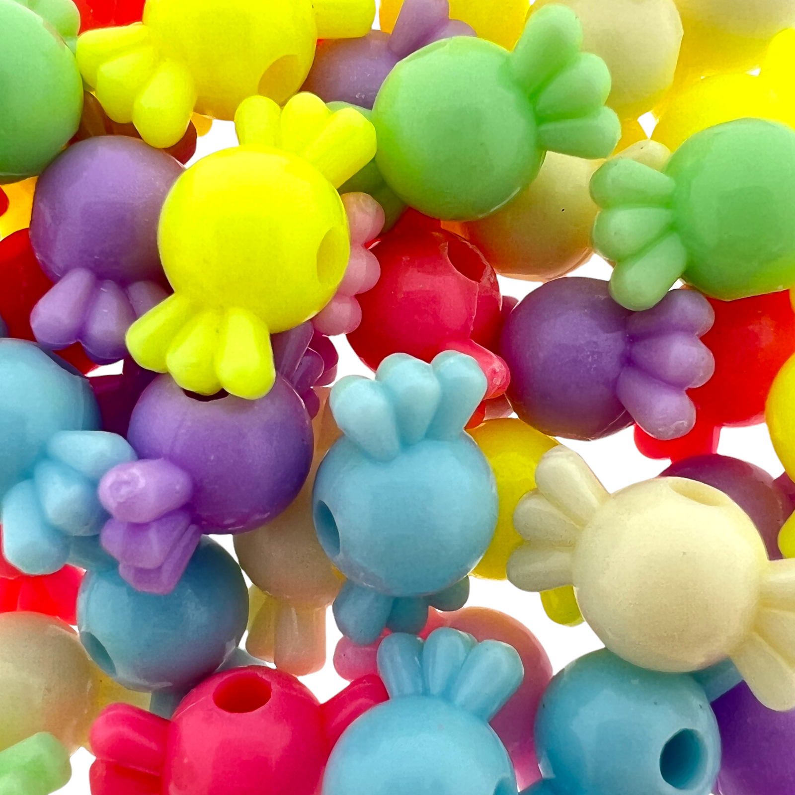 Acryl kralen strikjes kleur mix 8mm - 40 stuks-Kralen-Kraaltjes van Renate