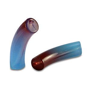 Acryl kralen tube Blue opaal 32x8mm - per stuk-Kralen-Kraaltjes van Renate