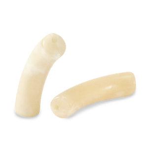 Acryl kralen tube Caramel beige marble 32x8mm-per stuk-Kralen-Kraaltjes van Renate