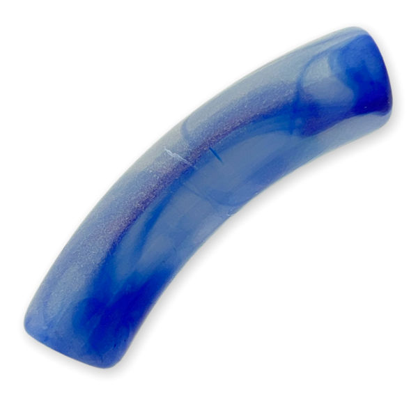 Acryl kralen tube Gold glitter Blauw 32x8mm - per stuk-Kralen-Kraaltjes van Renate