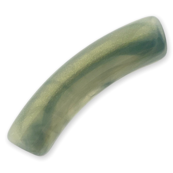 Acryl kralen tube Gold glitter Grijs groen 32x8mm - per stuk-Kralen-Kraaltjes van Renate