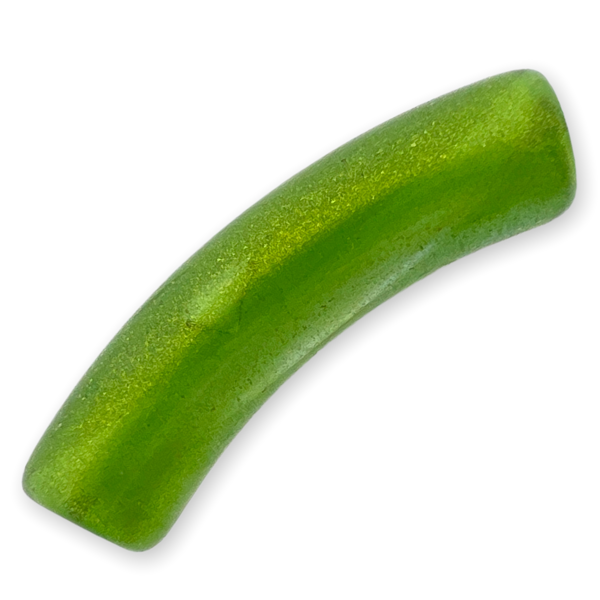 Acryl kralen tube Gold glitter Groen 32x8mm - per stuk-Kralen-Kraaltjes van Renate