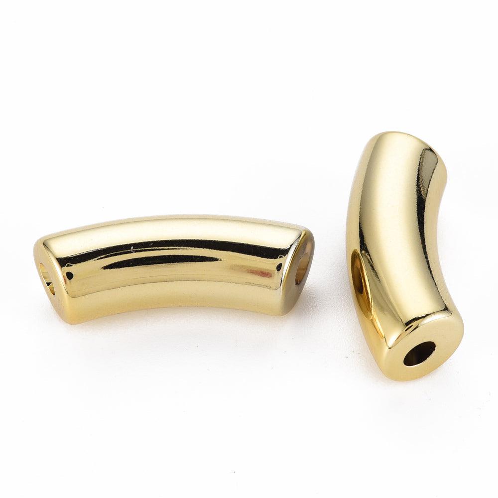 Acryl kralen tube Goud 34x13mm - per stuk-Kralen-Kraaltjes van Renate