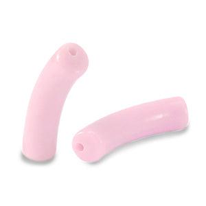 Acryl kralen tube Light pink 32x8mm-per stuk-Kralen-Kraaltjes van Renate