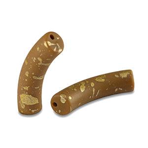 Acryl kralen tube Mat Brown-gold 32x8mm - per stuk-Kralen-Kraaltjes van Renate