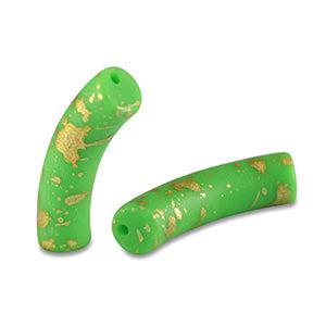 Acryl kralen tube Mat Light green-gold 32x8mm - per stuk-Kralen-Kraaltjes van Renate