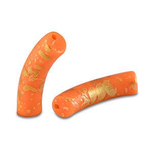 Acryl kralen tube Mat Orange-gold 32x8mm - per stuk-Kralen-Kraaltjes van Renate