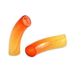 Acryl kralen tube Orange opaal 32x8mm - per stuk-Kralen-Kraaltjes van Renate