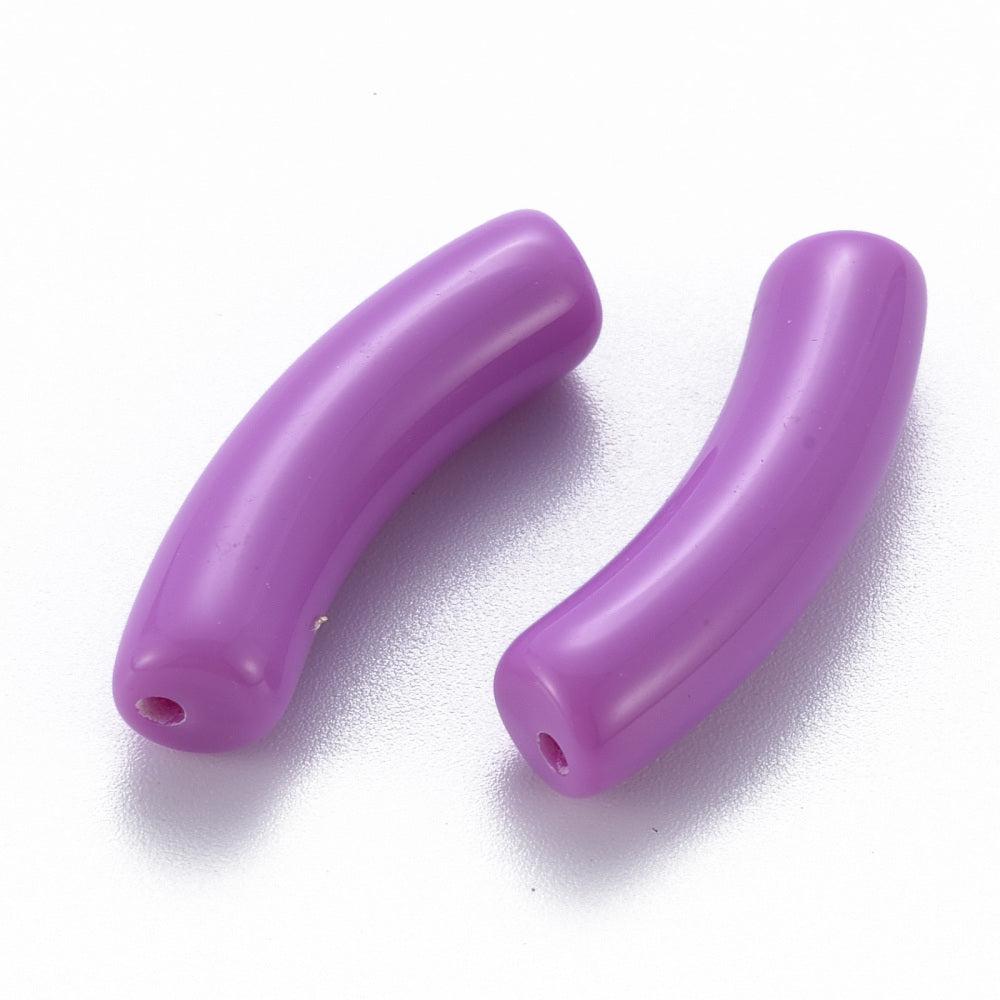 Acryl kralen tube Paars 32x8mm - per stuk-Kralen-Kraaltjes van Renate
