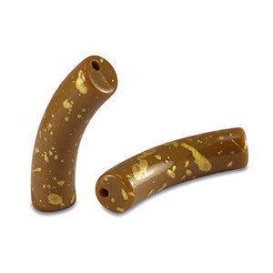 Acryl kralen tube Shiny Brown-gold 32x8mm - per stuk-Kralen-Kraaltjes van Renate