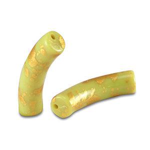 Acryl kralen tube Shiny Lime green-gold 32x8mm - per stuk-Kralen-Kraaltjes van Renate