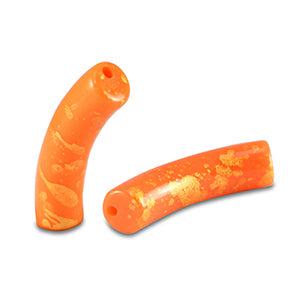 Acryl kralen tube Shiny Orange-gold 32x8mm - per stuk-Kralen-Kraaltjes van Renate