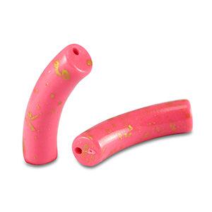 Acryl kralen tube Shiny Pink-gold 32x8mm - per stuk-Kralen-Kraaltjes van Renate