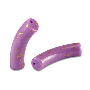 Acryl kralen tube Shiny Purple-gold 32x8mm - per stuk-Kralen-Kraaltjes van Renate