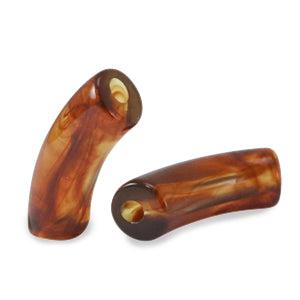 Acryl kralen tube Topaz brown 36x12mm - per stuk-Kralen-Kraaltjes van Renate