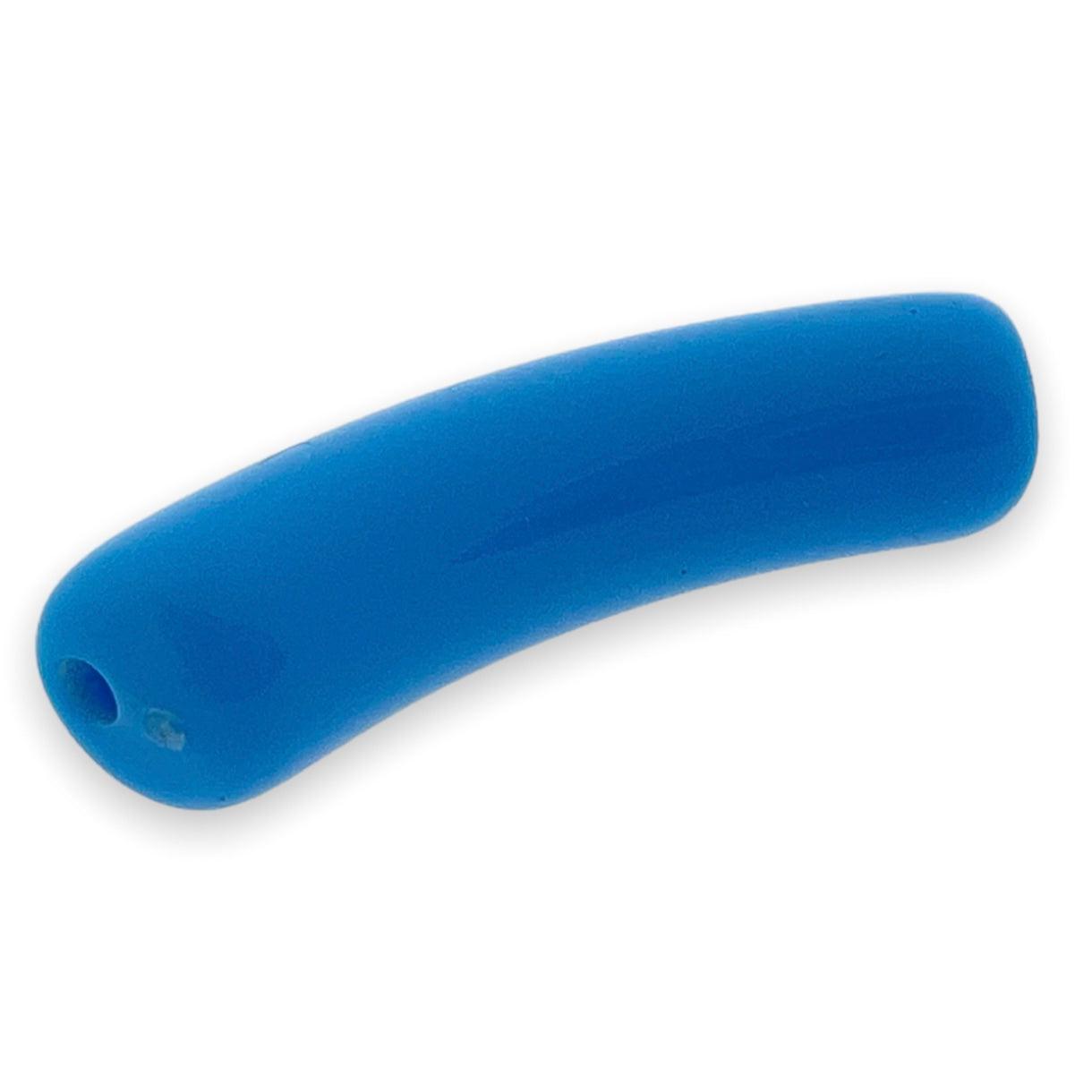 Acryl kralen tube blauw 32x8mm - per stuk-Kralen-Kraaltjes van Renate