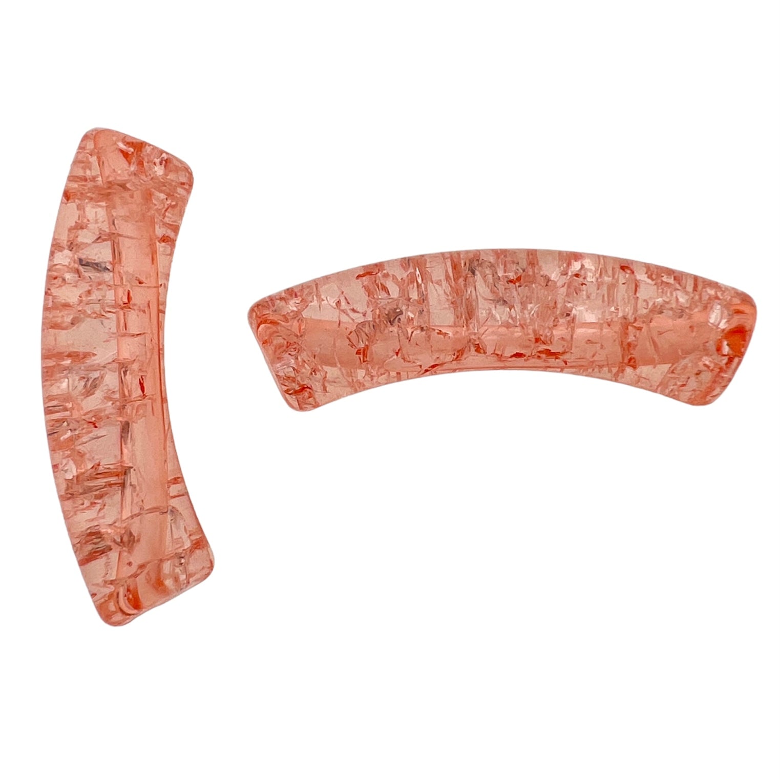 Acryl kralen tube crackle orange 32x8mm - per stuk-Kralen-Kraaltjes van Renate