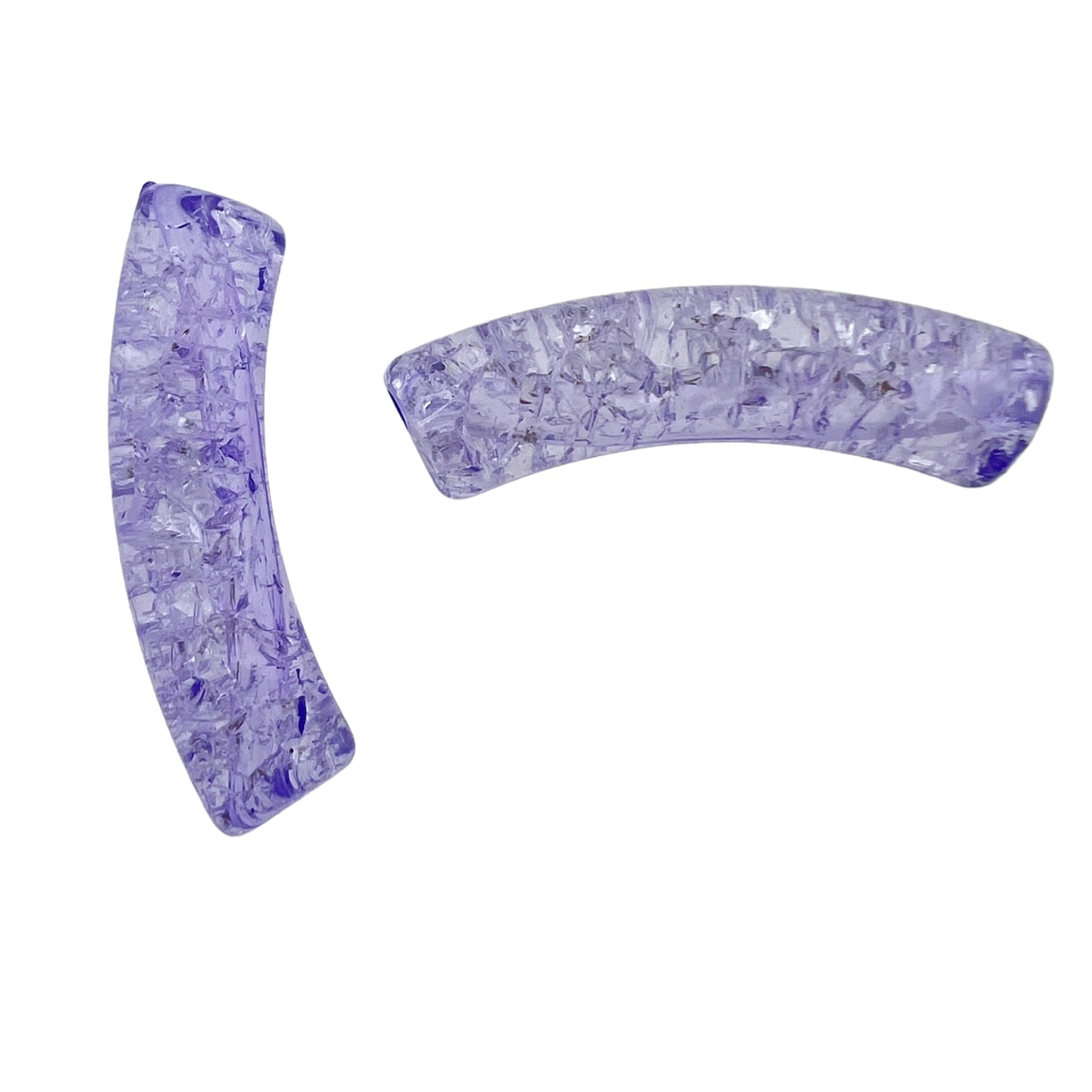 Acryl kralen tube crackle purple 32x8mm - per stuk-Kralen-Kraaltjes van Renate
